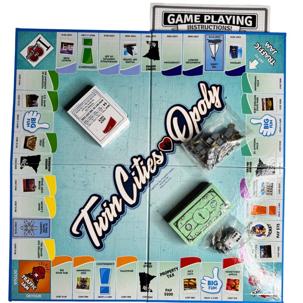 Twin Cities Opoly Board Game Complete 2010s Spa Productions New No Box Minnesota